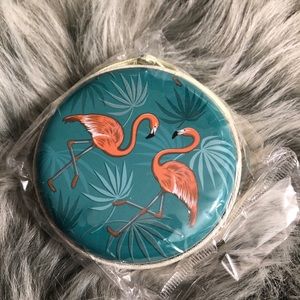 NEW 🌟 Green Double Flamingo Coin Stash Purse